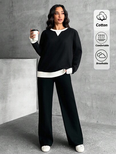 2 piezas, sudaderas y pantalones para mujer