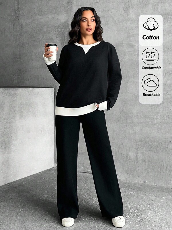 2 piezas, sudaderas y pantalones para mujer