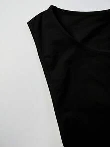 SHEIN 大码男士纯色简约塑身背心和短裤套装