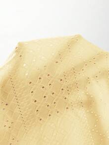 Soleia Blusa de manga mariposa ribete en forma de lechuga con cordón peplum schiffy