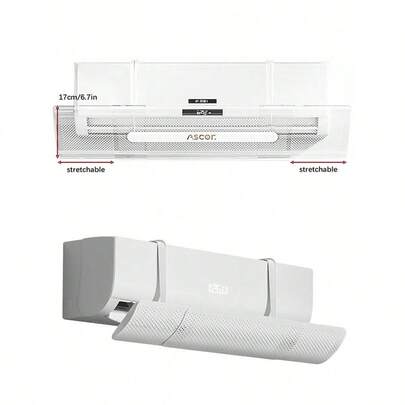 SHEIN 1个可调节空调出风挡板，（PET）可调节透明出风口挡板，可调节出风罩，防直吹空调出风挡板，可左右上下调节位置