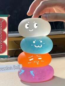 SHEIN 1pc 1.57in/2.36in Malt Squeeze Ball Slow Rebound Squeeze Explode Toy, Suitable As A Stress Relief Toy For Office Relaxation, Christmas (Random Color Packaging) - Multicolor - View 1