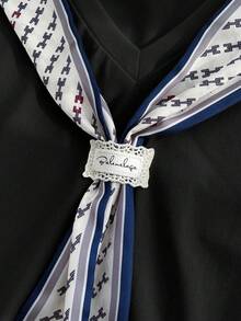 Franclia Women's Casual Contrast Color Shawl Decor T-Shirt, Summer