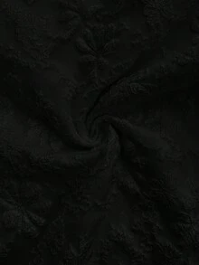 Easowa 女士休闲花卉提花迷你连衣裙 - 黑色 - 查看 8