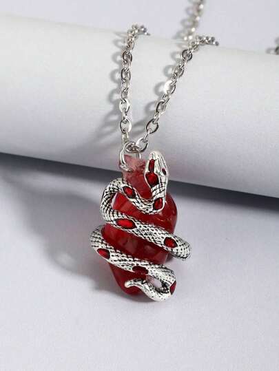 Goth Collana con ciondolo gotico a forma di teschio e spada attraverso il cuore