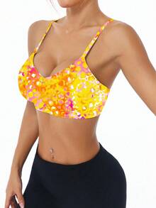 Easithlete 女士时尚豹纹运动文胸 - 彩色 - 查看 6