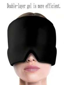 SHEIN 1 件装冷却凝胶冰袋头帽，冷/热疗法缓解头痛，舒缓偏头痛，冷敷睡眠面罩，凝胶冰帽用于头部和眼睛的物理冷却，减轻头痛和肿胀 - 黑色 - 查看 6