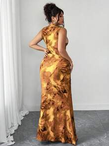 Elenzga Halloween Plus Size Dresses - Yellow - View 2