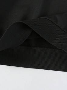 SHEIN 2pcs/Set Young Girl' Minimalist Fashion Pink Bow Black Top And Pink Pants Sweatsuit Set Fall Winter