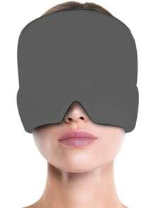 SHEIN 1 件装冷却凝胶冰袋头帽，冷/热疗法缓解头痛，舒缓偏头痛，冷敷睡眠面罩，凝胶冰帽用于头部和眼睛的物理冷却，减轻头痛和肿胀 - 黑色 - 查看 9