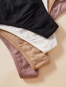 Wedaily 6件套女士浪漫法式纯色性感丁字裤 - 彩色 - 查看 4
