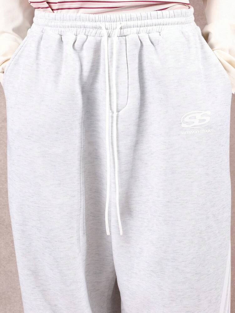 サイドパネルディテールのワイドレッグスウェットパンツ