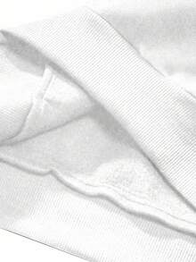 EMERY ROSE 可爱小狗牛仔印花女式图案卫衣，女式圆领套头衫 - 白色 - 查看 4