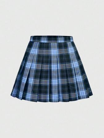 J-Fashion Summer Plaid Pleated Mini Skirt