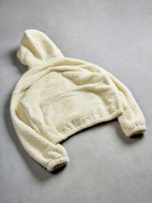 Manfinity EMRG Áo hoodie dài tay có túi màu trơn, dáng rộng, thường ngày cho nam, mùa thu - Màu be - Xem 2