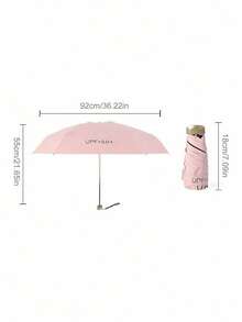 SHEIN 1 把迷你旅行遮阳伞，带保护套，小巧紧凑，防紫外线，轻便防风，适合徒步旅行