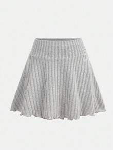 SHEIN Teen Girl Elegant Off Shoulder Flare Sleeve Asymmetric Hem T-Shirt And Skirt Set Fall Winter