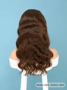 中等棕色無膠假髮適合女士小波浪4X4蕾絲前假髮人類頭髮無膠蕾絲閉合假髮180%密度16-20英寸 - S4 - 查看 3