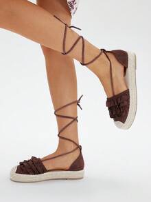 Styleloop Women's Versatile Comfortable Flat Fisherman Loafers - Brown - View 3