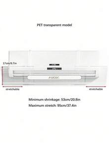 SHEIN 1个可调节空调出风挡板，（PET）可调节透明出风口挡板，可调节出风罩，防直吹空调出风挡板，可左右上下调节位置 - 白色 - 查看 5