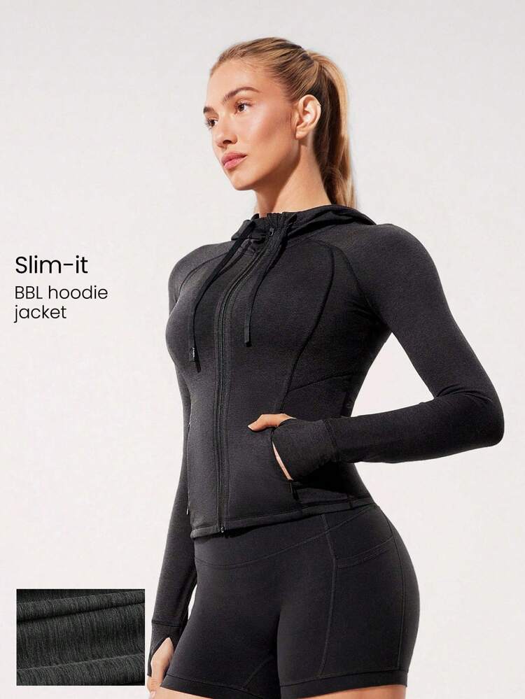 Cozy Contour Soft Stretchy Durable Zipper Side Pockets Slim Fit Zip-Up Jacket Hoodie Yoga Pilates Studio Daily Casual Wear  Spring Summer