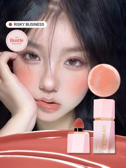 SHEGLAM カラーブルーム リキッド ブラッシュ マット仕上げ-リスキー ビジネス ジェル クリーム ブラッシュ 長持ち 色褪せなし 発色良好 軽量 長持ち なめらか ブラッシャー ブラック フライデー クリスマス 冬 ピンク ブラウン ギフト ブラッシュ チーク ブランド ビューティー メイクアップ 化粧品 女性と女の子とギャルのための 完璧な冬に春に理想的な Y2K おしゃれなファッション 誕生日 バレンタインデー に適した ギフト パーティー 準備 フェイスペイント 最高のカラー