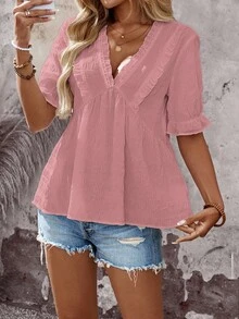 EMERY ROSE Women's Summers Vacation Going Out Top , Country Concert Cute - Dusty Pink - View 3