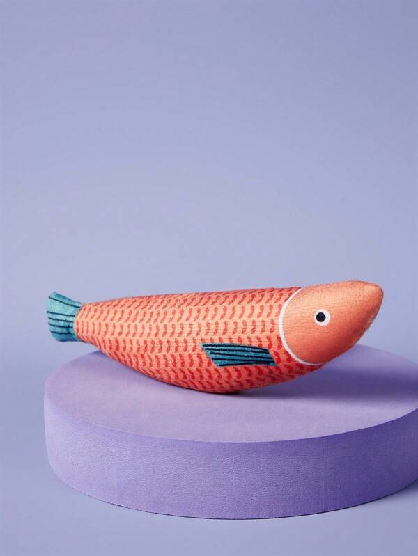 PETSIN 1개 고양이 상호 작용 장난감 소리 나는 칼 모양의 만화 물고기로 이빨갈기와 물어봐용, 랜덤 컬러