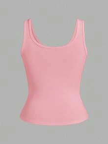 Slaydiva 3 chiếc/gói Áo ba lỗ cổ chữ V khoét sâu màu đen + trắng đơn giản thường ngày dành cho nữ - Hồng - Xem 8