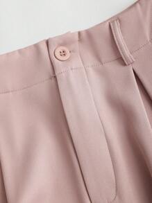 Sweetra Quần ống rộng xếp ly Jacquard thanh lịch cổ điển dành cho nữ, Thu/Đông - Hồng - Xem 3