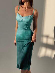 Aloruh 女士渐变色无袖中长连衣裙 - 白色 - 查看 4