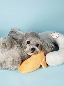 PETSIN 1 件装舒缓狗猫枕头，柔软蓬松的狗床枕头，U 型缓解焦虑狗颈枕，宠物舒缓玩具，用于缓解关节疼痛并改善睡眠质量 - 彩色 - 查看 2