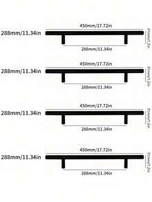 4pcs Kitchen Handle Stainless Steel T Bar Door Pull 76mm 96mm Cabinet Knobs And Handles Black Furniture Handle - Multicolor - View 11