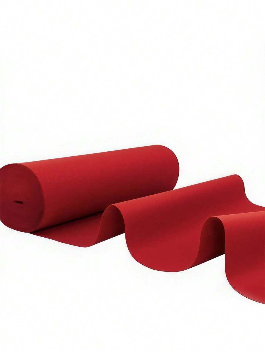 SHEIN Thảm cưới, thảm đỏ mật độ cao và thảm trắng dày dùng một lần, chất lượng tốt, phù hợp cho nhiều dịp lễ kỷ niệm. - Đỏ - Xem 1