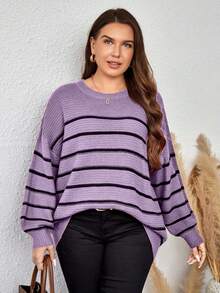 Maglione oversize con vestibilità ampia, a righe e con blocchi di colore