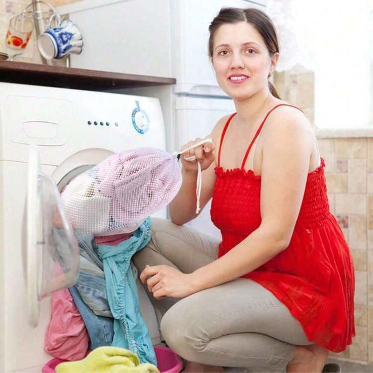 1/3/6 件洗衣网、洗衣机用网状洗衣袋、大号耐用旅行洗衣袋、洗衣机用洗衣袋、带抽绳的洗衣袋，适用于衬衫、内衣、胸罩、袜子等。 - 彩色 - 查看 8