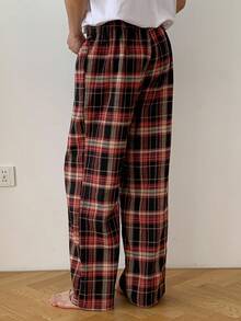 DAZY Men's Plaid Red And Black Pajama Bottoms, Spring/Summer, Fall, Winter - Red - View 2