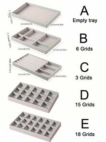 1/5pcs、首饰托盘、珠宝收纳盒、彩妆收纳盒、戒指收纳盒、项链收纳盒、灰色收纳盒、灰色分隔托盘、文具收纳盒、文具托盘、旅行收纳盒、便携式化妆盒、化妆盒、化妆托盘、旅行化妆盒、多功能收纳盒、适用于口红、唇线笔、眉笔、眼影盘、文具、适合女性送礼、度假海滩、浴室收藏、卧室收藏、大容量 - 彩色 - 查看 14