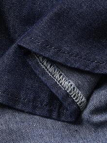 DAZY 秋冬新款宽松休闲复古风女装V领灯笼袖上衣和牛仔裤套装 - 藍色 - 查看 8