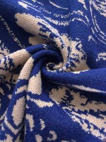 Florisole Vintage Jacquard Knit Long Sleeve Cardigan Fall Winter Cloth For Women