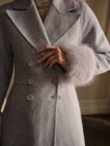 MOTF PREMIUM WOOL DOUBLE BREASTED OVERCOAT - Mauve Purple - View 3