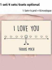1 Set/4 Sets/6 Sets Sweetest Greeting Card With Envelope - Romantic Anniversary  Birthday Card For Him Or Her  Perfect Gift For Girlfriend, Boyfriend, Wife, Husband - Multicolor - View 7