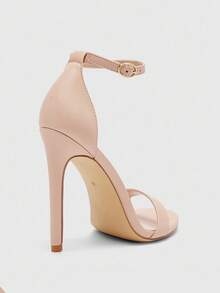 CUCCOO BIZCHIC Fashionable Casual Versatile Minimalist Solid Color Open Toe Women Heeled Sandals For Christmas Summer Shoes - Apricot - View 9