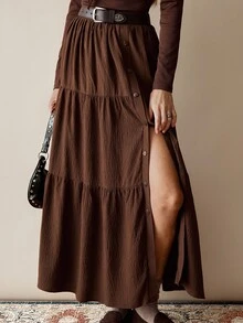 Chiquease Women's Knit Long Sleeve Bodycon 2 Pieces Set, Women's Brown 2 Pieces Set Fall Cloth For Women - Coffee Brown - View 2