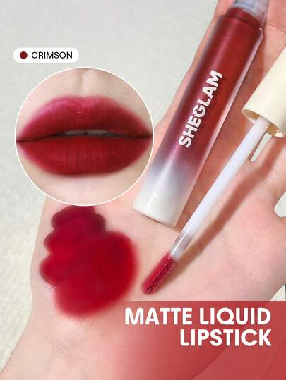 SHEGLAM マット アリュール リキッド リップスティック-クリムゾン 長持ちする高発色リップスティック 栄養豊富なサンフラワー オイル 唇の小じわを減らす リップケア リップ メイクアップ クリスマス パーティー リキッド リップスティック ブランド ビューティー メイクアップ 化粧品 女性と女の子とギャルのための 完璧な冬に春に理想的な Y2K おしゃれなファッション 誕生日 バレンタインデー に適した ギフト パーティー 準備 フェイスペイント 最高のカラー