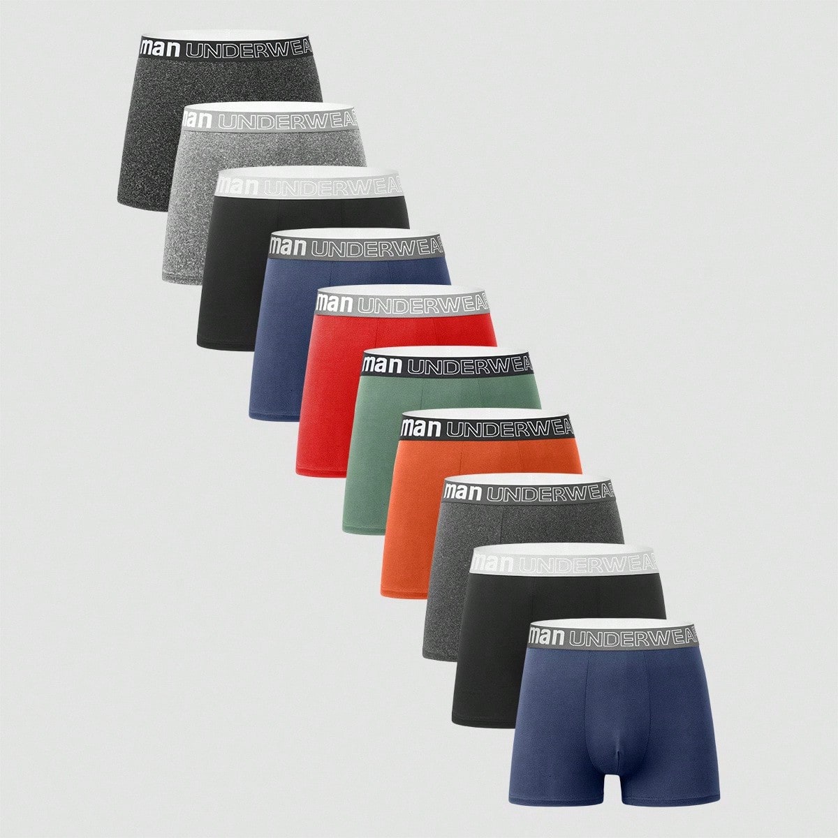 Piezas de calzoncillos tipo bĂłxer para hombres, suaves, transpirables y cĂłmodos con cintura con estampado de letras