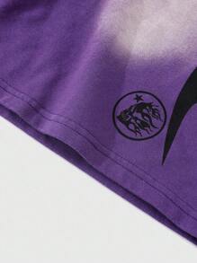 ROMWE MEN Street Life 男士复古印花松紧腰抽绳宽松夏季短裤