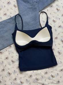 Attitoon 4pcs/Set Multicolor Cropped Tight Fit Sports Bra Camisole Top With Back Detail, Suitable For Activewear And Casual Layering, Summer