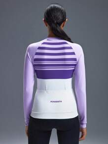 Powerista Women's Casual Sports Contrast Color Print Zip-Up Jacket