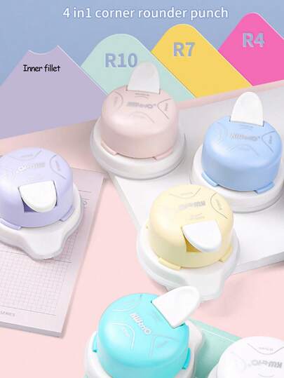 1PC,4-In-1 Fillet Cutter, Fillet Cutting, Fillet Cutter, Manual Chamfer, For Card Photo Cutting, DIY Craft Scrapbook Tool, Chamfer Cutting Tool, Manual Photo Paper Card Right-Angle Sharp Arc Cutting Paper Knife, Back-To-School, School Supplies, Back-To-School, School Supplies